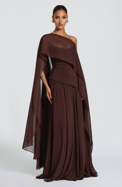 Patricia Maxi Elbise – Mürdüm Kahve