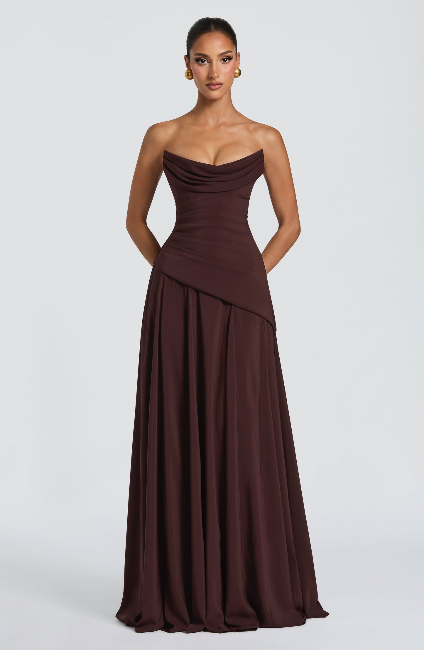 Patricia Maxi Elbise – Mürdüm Kahve