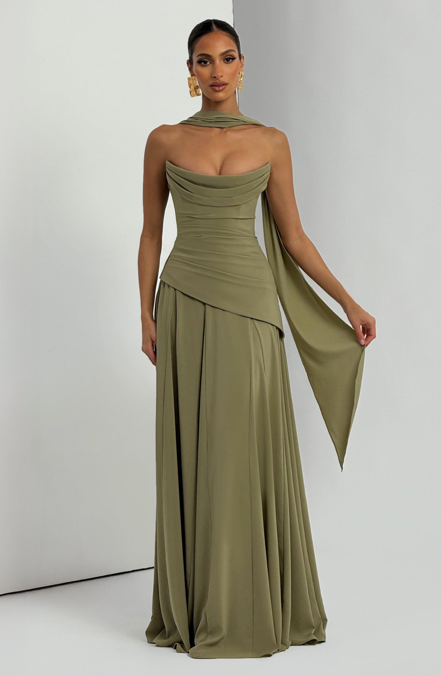 Patricia Maxi Elbise – Adaçayı Yeşili
