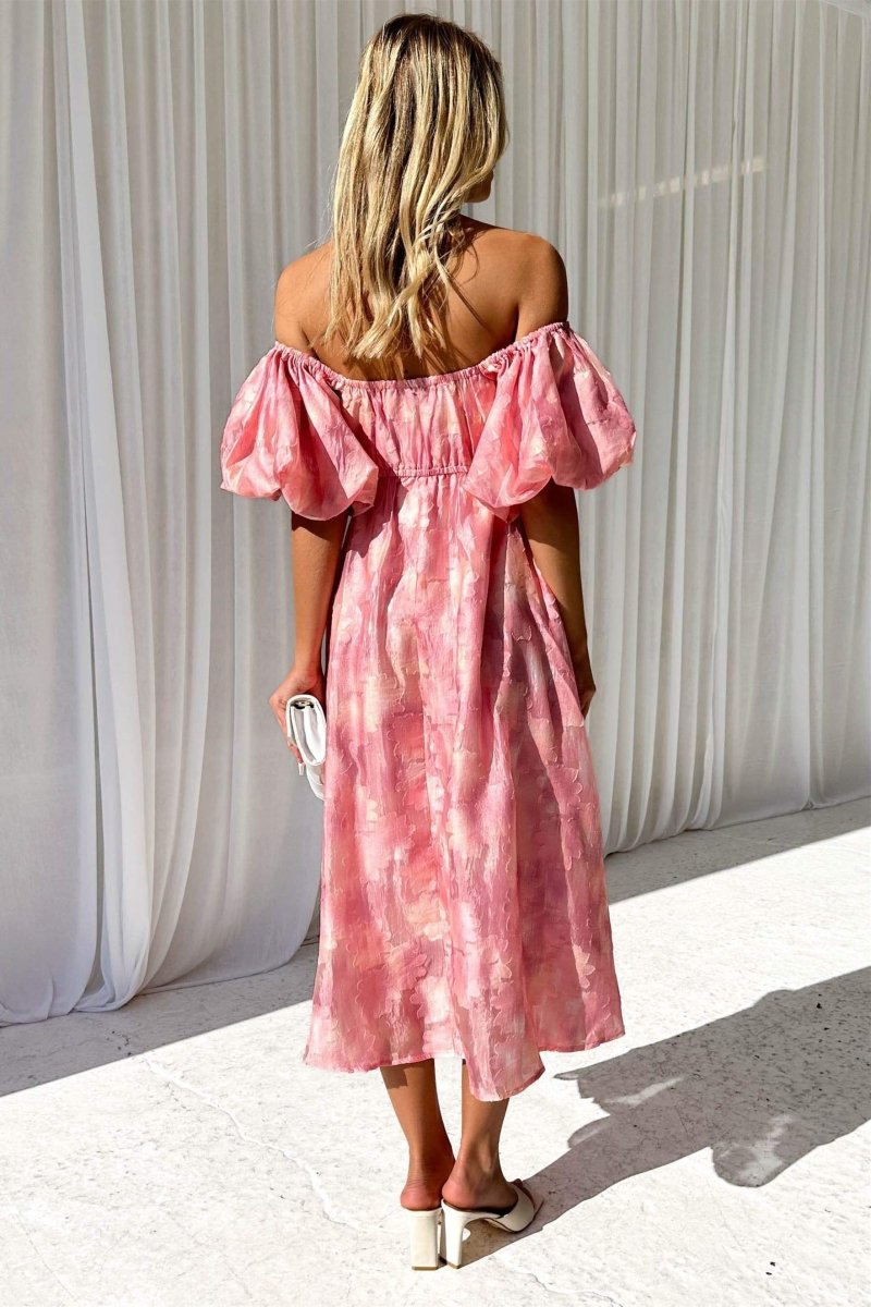 Patricia Off-Shoulder Midi Elbise