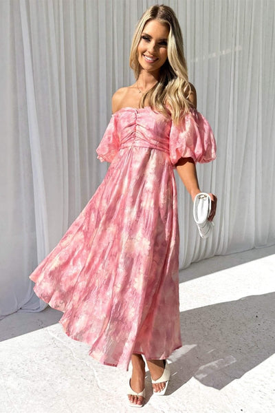 Patricia Off-Shoulder Midi Elbise