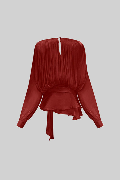 Seraphina Drapeli Fırfır Detaylı Mini Elbise