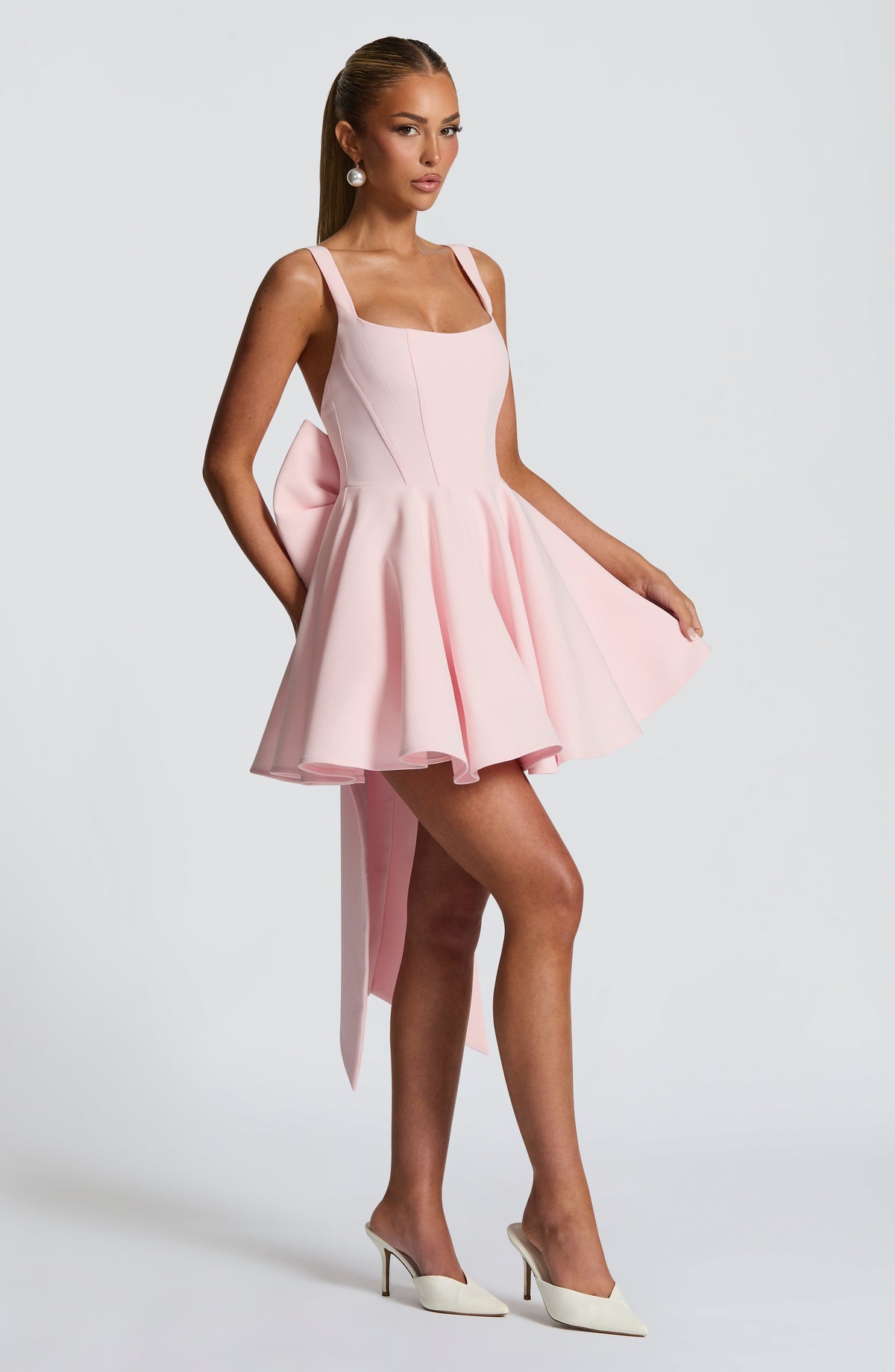 Rue Mini Elbise – Pudra Pembe