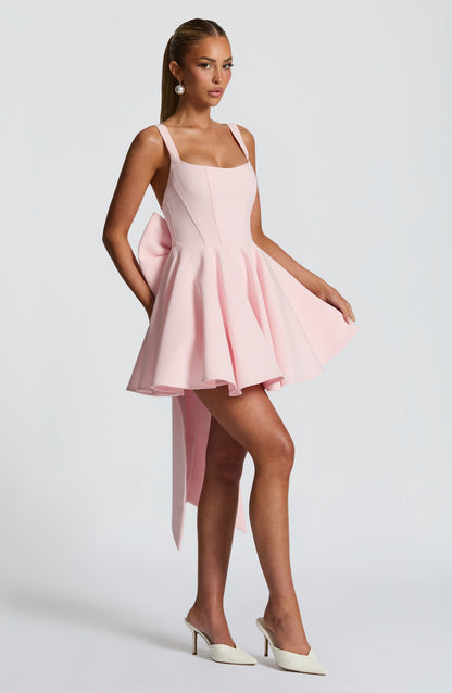 Rue Mini Elbise – Pudra Pembe