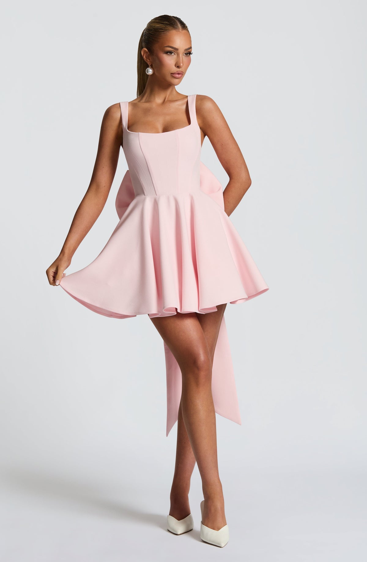 Rue Mini Elbise – Pudra Pembe