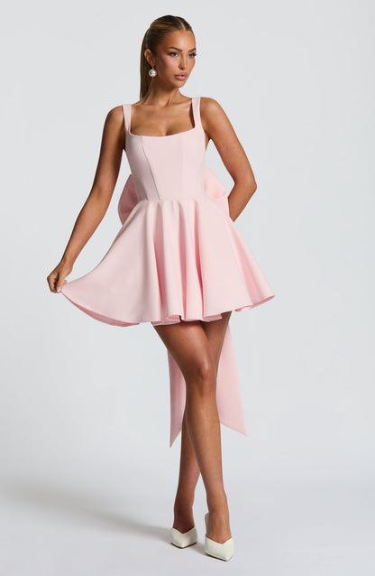 Rue Mini Elbise – Pudra Pembe