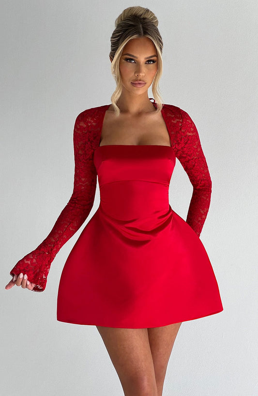 Sadie Mini Elbise – Kırmızı