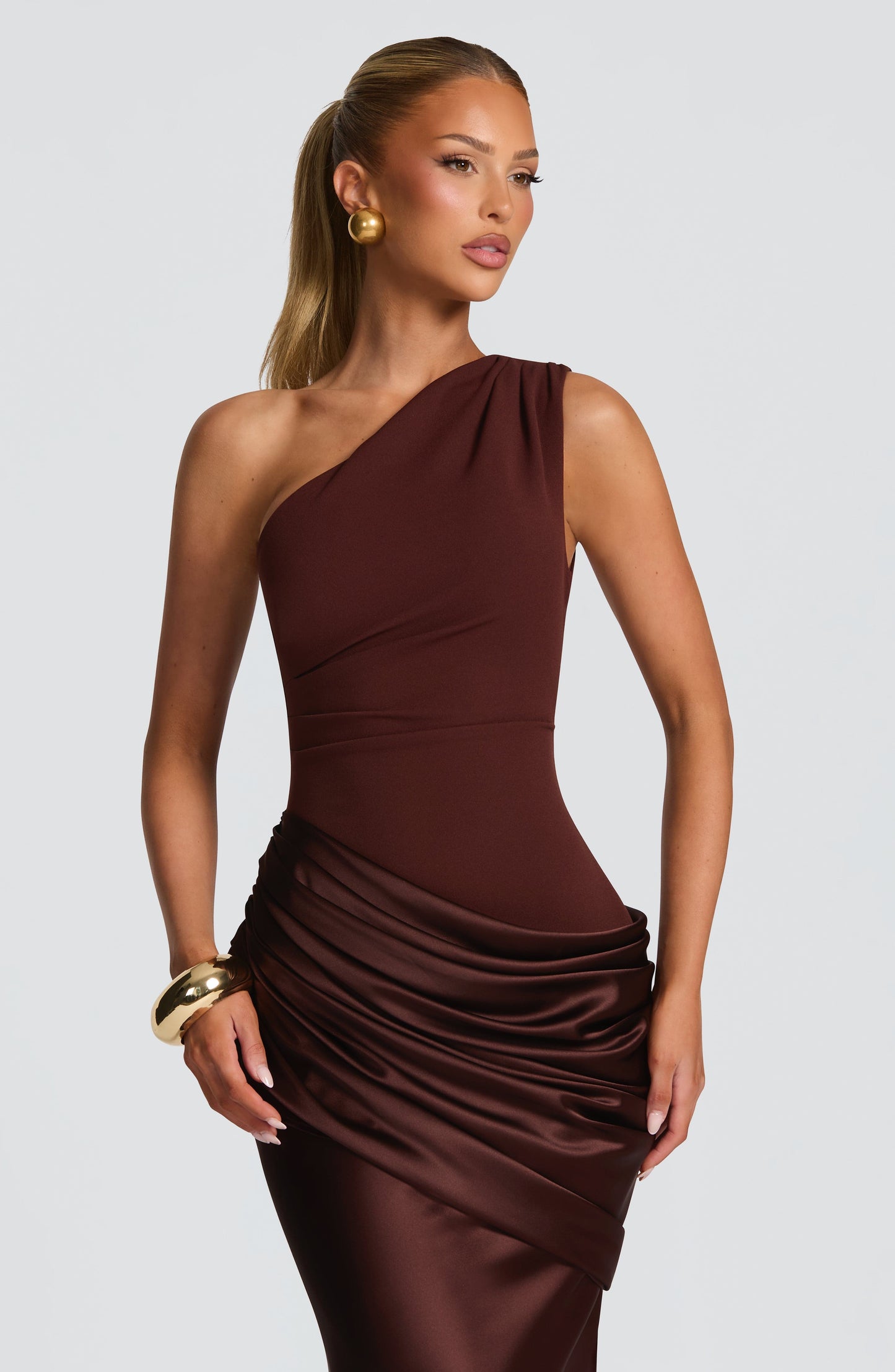 Luella Maxi Elbise - Mürdüm Kahve