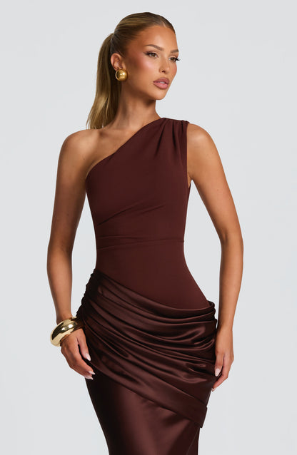 Luella Maxi Elbise - Mürdüm Kahve