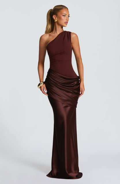 Luella Maxi Elbise - Mürdüm Kahve