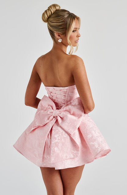 Salome Mini Elbise – Pudra Pembe