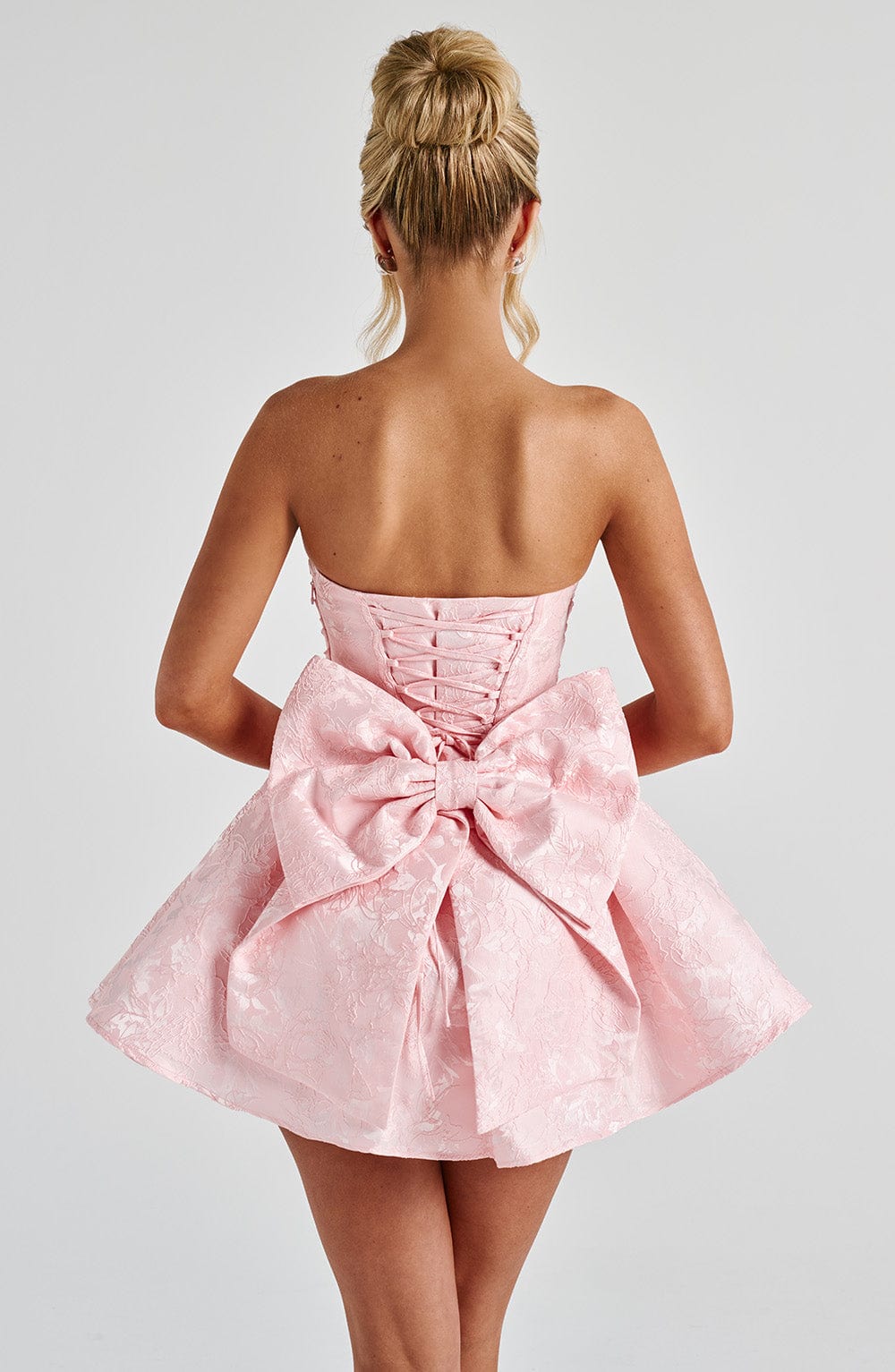 Salome Mini Elbise – Pudra Pembe