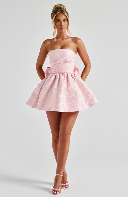 Salome Mini Elbise – Pudra Pembe