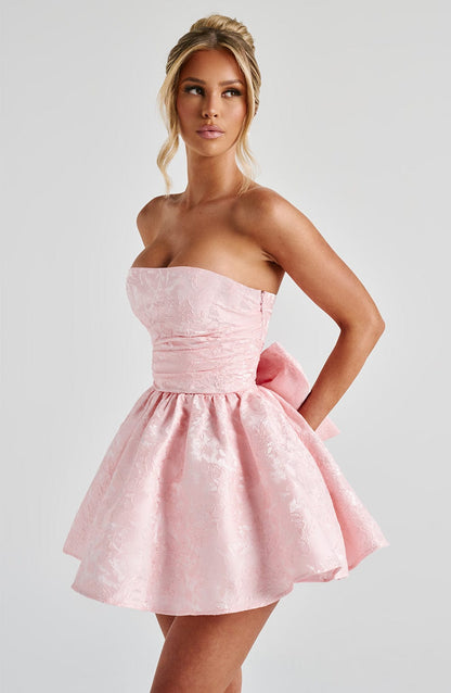 Salome Mini Elbise – Pudra Pembe