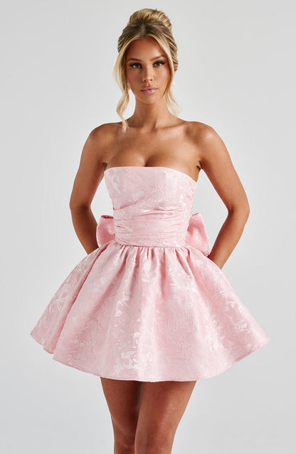 Salome Mini Elbise – Pudra Pembe