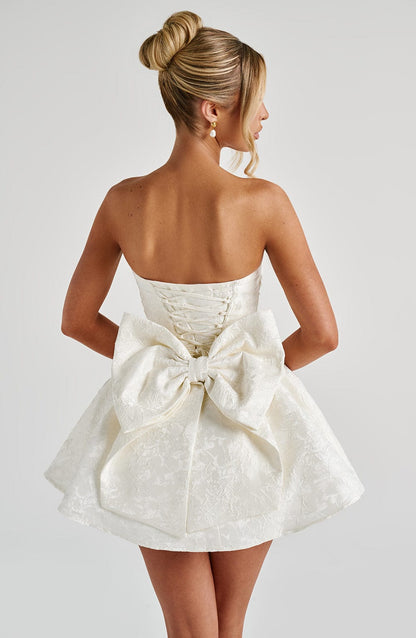 Salome Mini Elbise – Fildişi