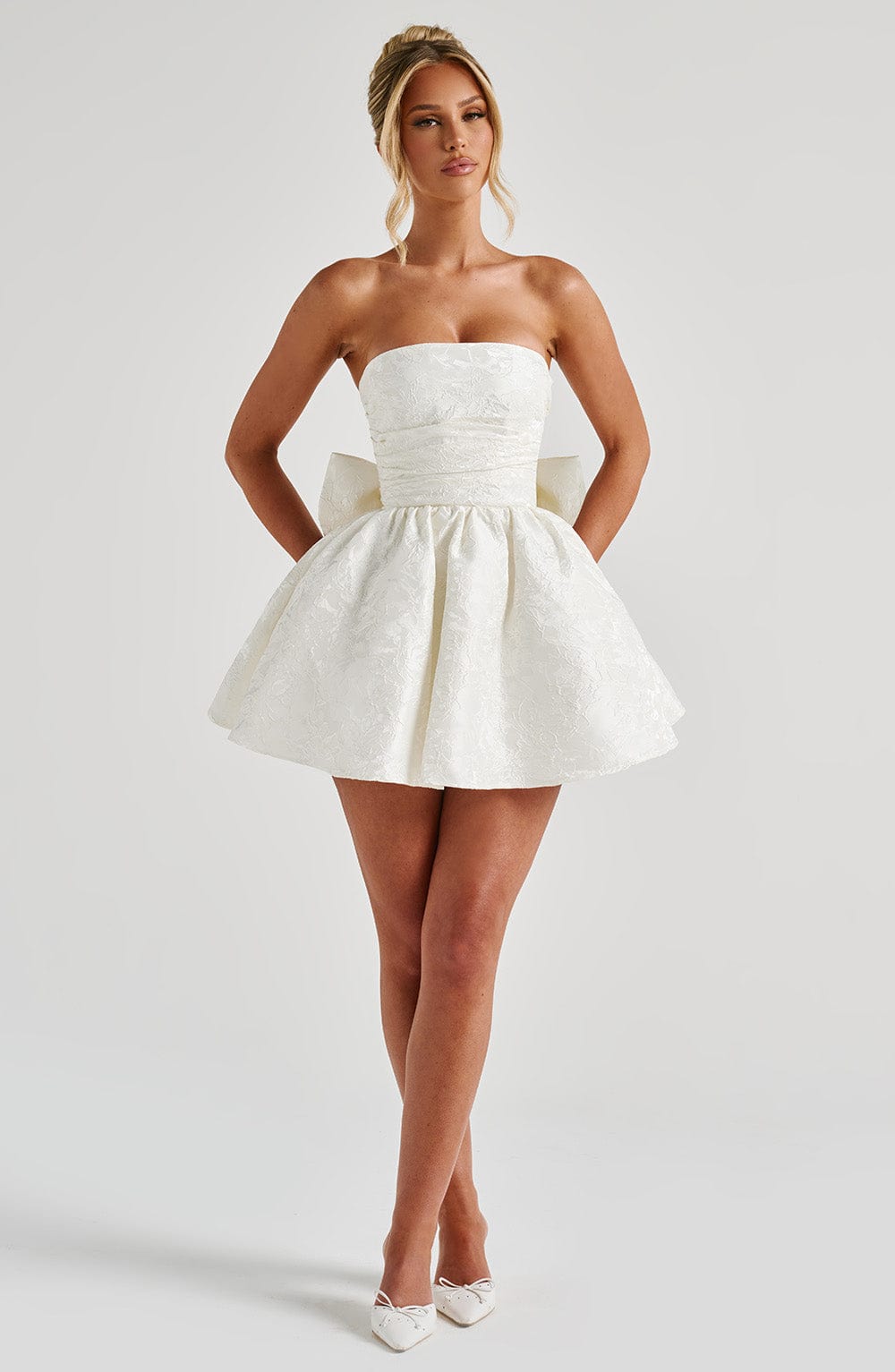 Salome Mini Elbise – Fildişi