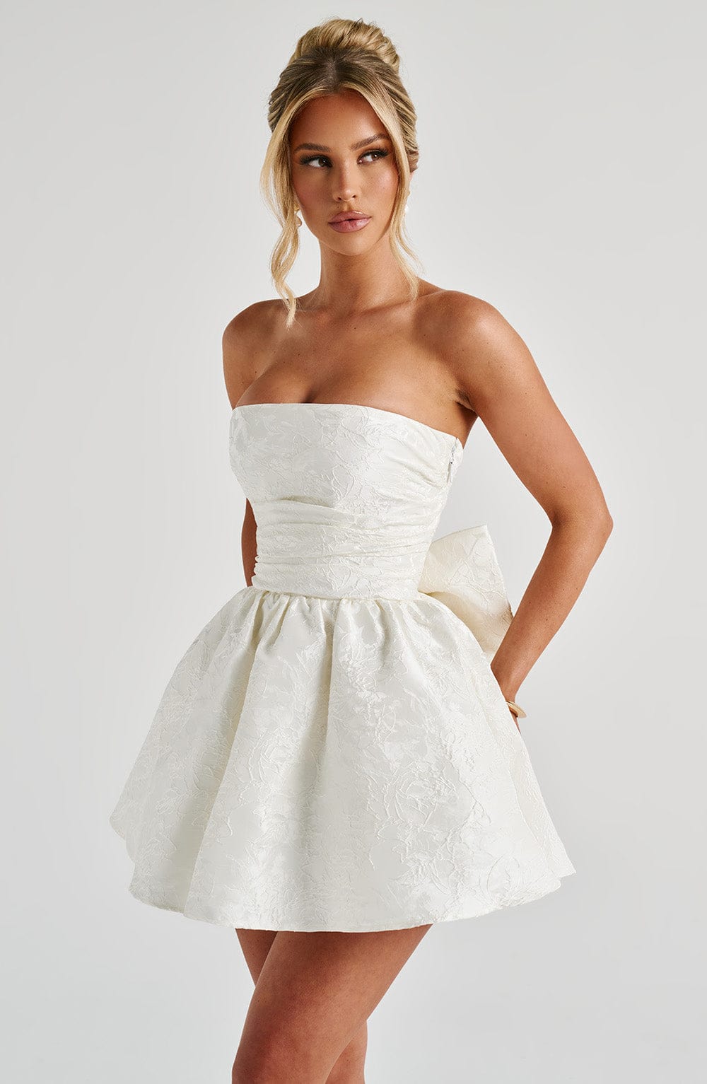 Salome Mini Elbise – Fildişi