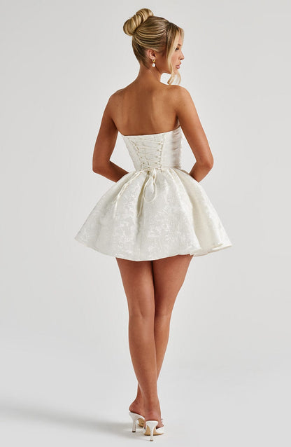 Salome Mini Elbise – Fildişi