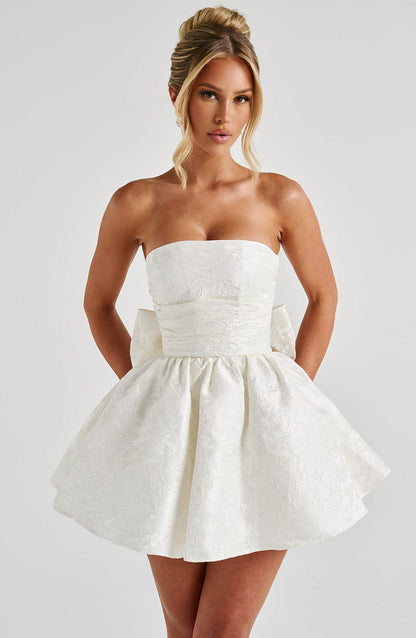 Salome Mini Elbise – Fildişi