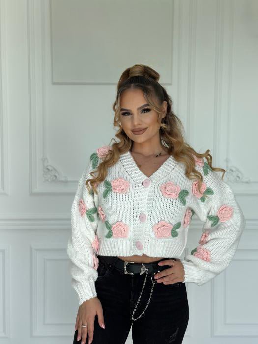 Selena Rose Örgü Kazak Hırka