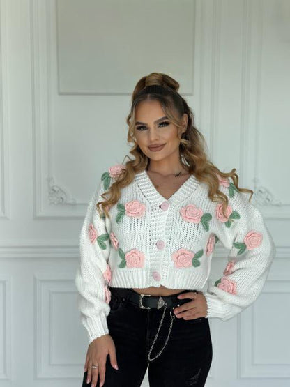 Selena Rose Örgü Kazak Hırka