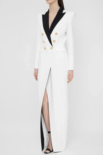 Simona Tuxedo Uzun Blazer Elbise