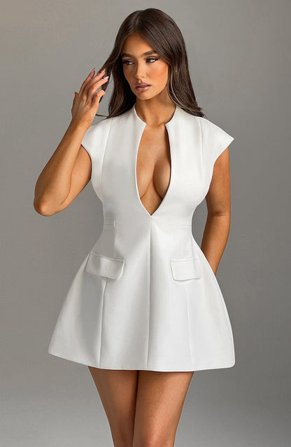 Suri Mini Elbise – Fildişi