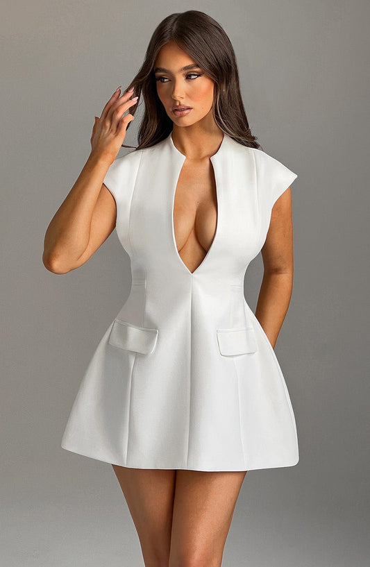 Suri Mini Elbise – Fildişi