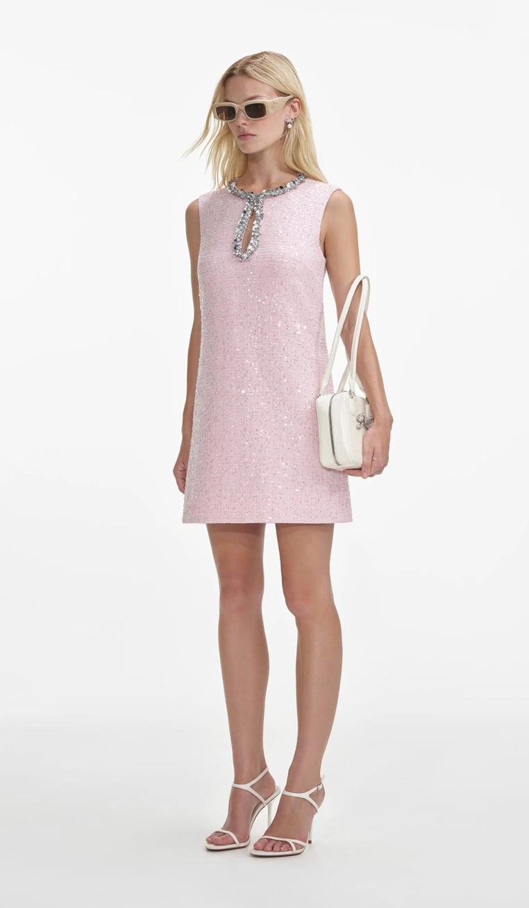 Celeste Payetli Tüvit Mini Elbise