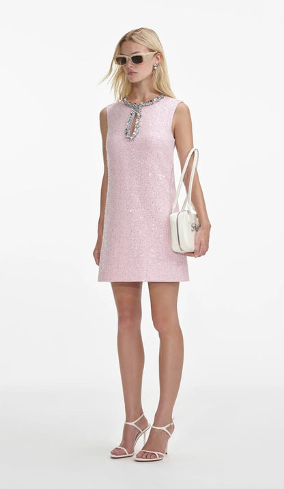 Celeste Payetli Tüvit Mini Elbise