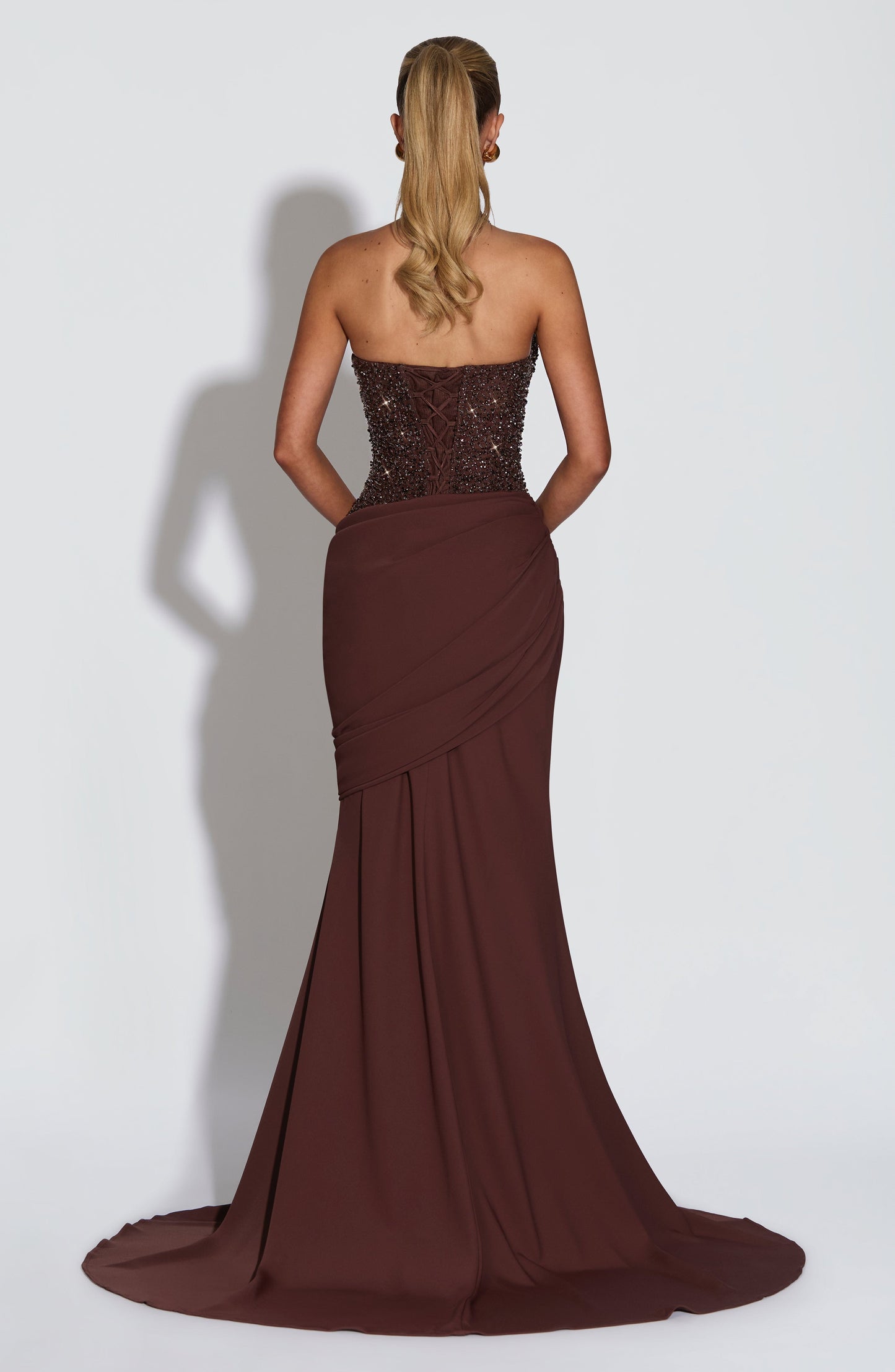 Taylor Maxi Elbise – Mürdüm Kahve