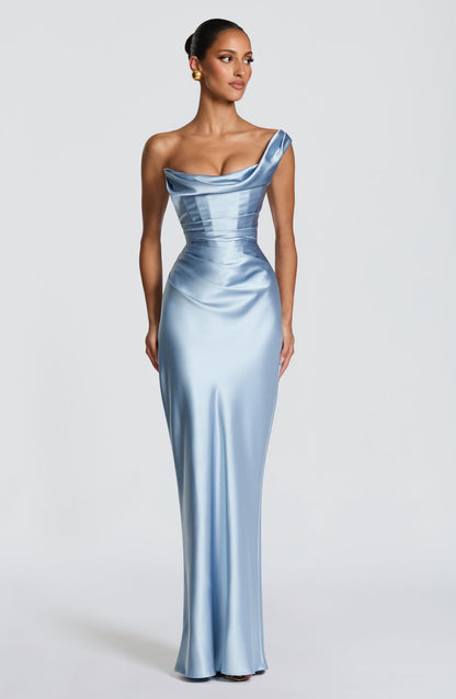 Thalassa Maxi Elbise – Buz Mavisi