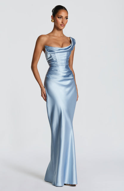 Thalassa Maxi Elbise – Buz Mavisi