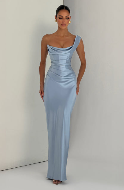Thalassa Maxi Elbise – Buz Mavisi