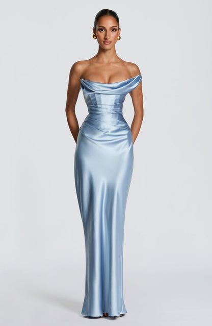 Thalassa Maxi Elbise – Buz Mavisi