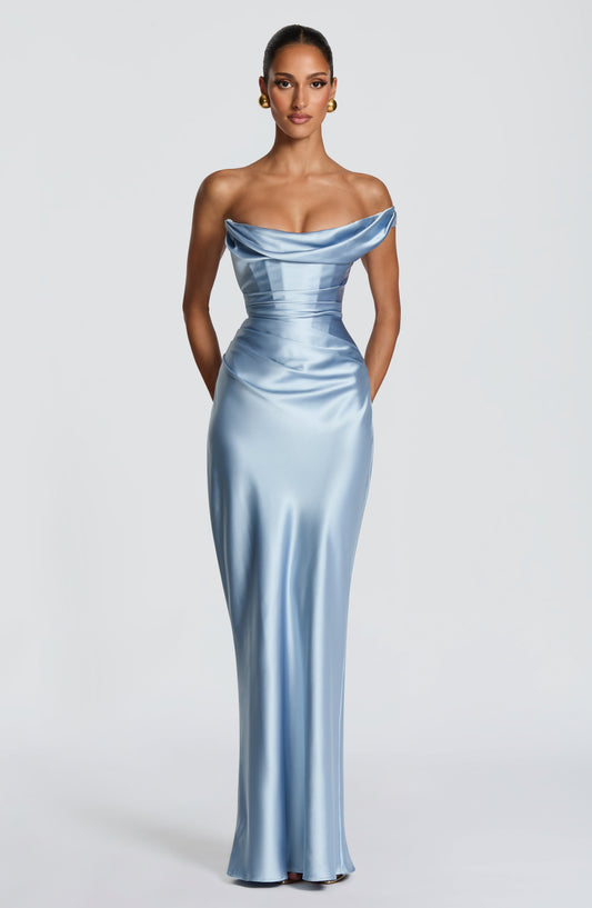 Thalassa Maxi Elbise – Buz Mavisi