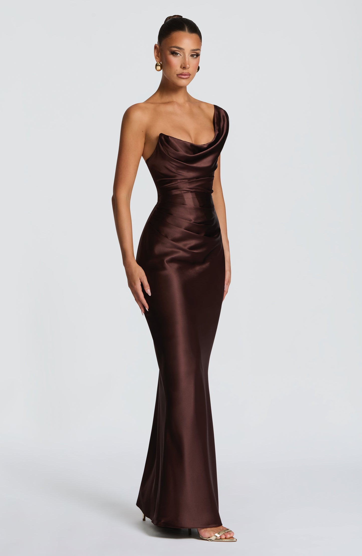Thalassa Maxi Elbise – Mürdüm Kahve