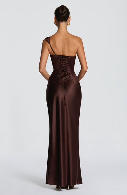 Thalassa Maxi Elbise – Mürdüm Kahve