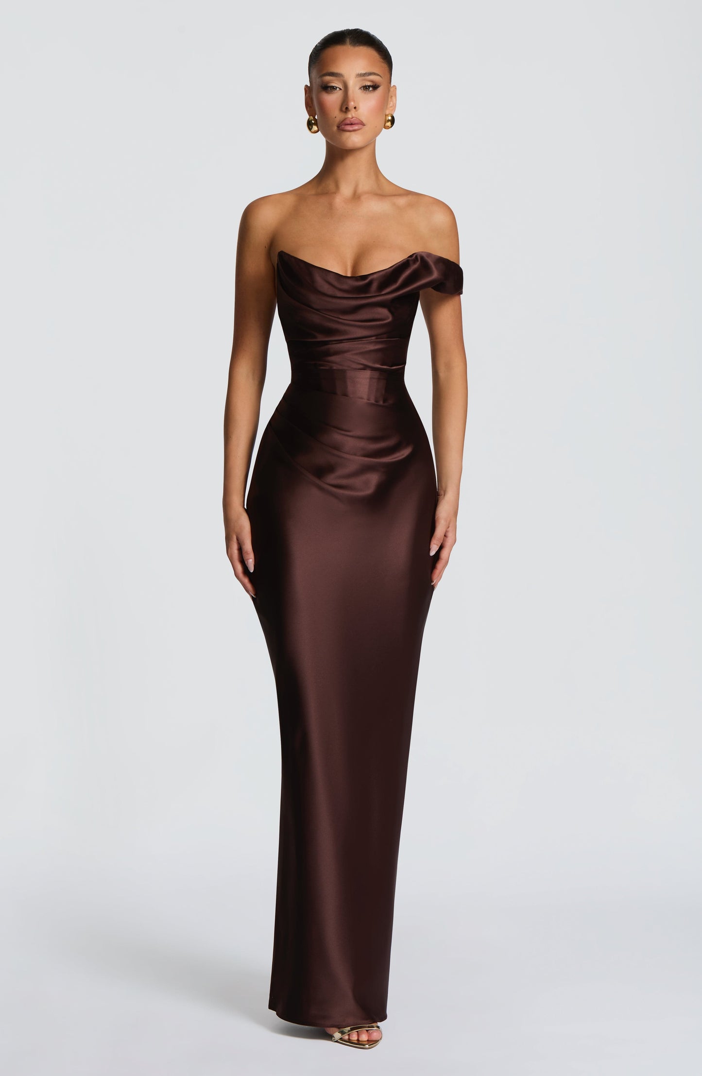 Thalassa Maxi Elbise – Mürdüm Kahve