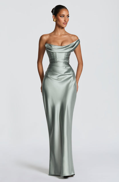 Thalassa Maxi Elbise – Adaçayı Yeşili