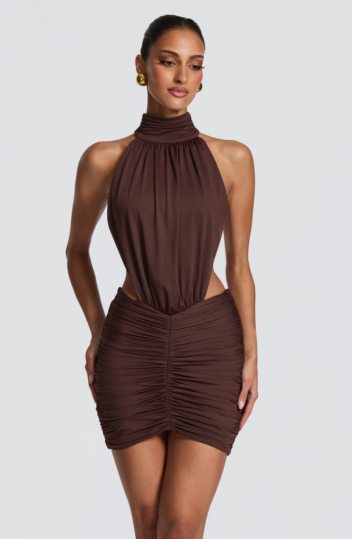 Thekla Mini Dress - Kahverengi