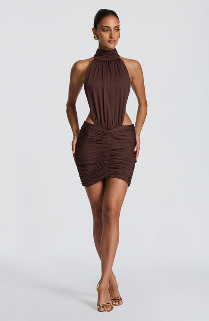 Thekla Mini Dress - Kahverengi