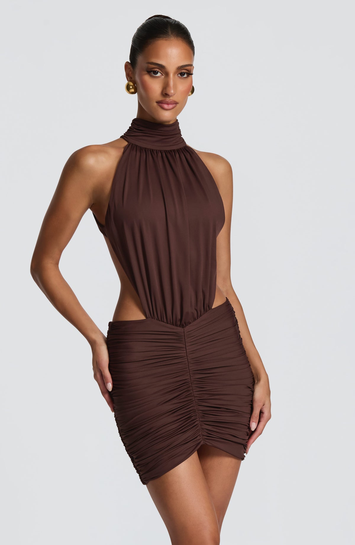 Thekla Mini Dress - Kahverengi